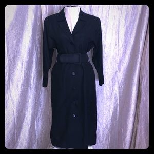 TAHARI BLACK SILK LONG COAT DRESS